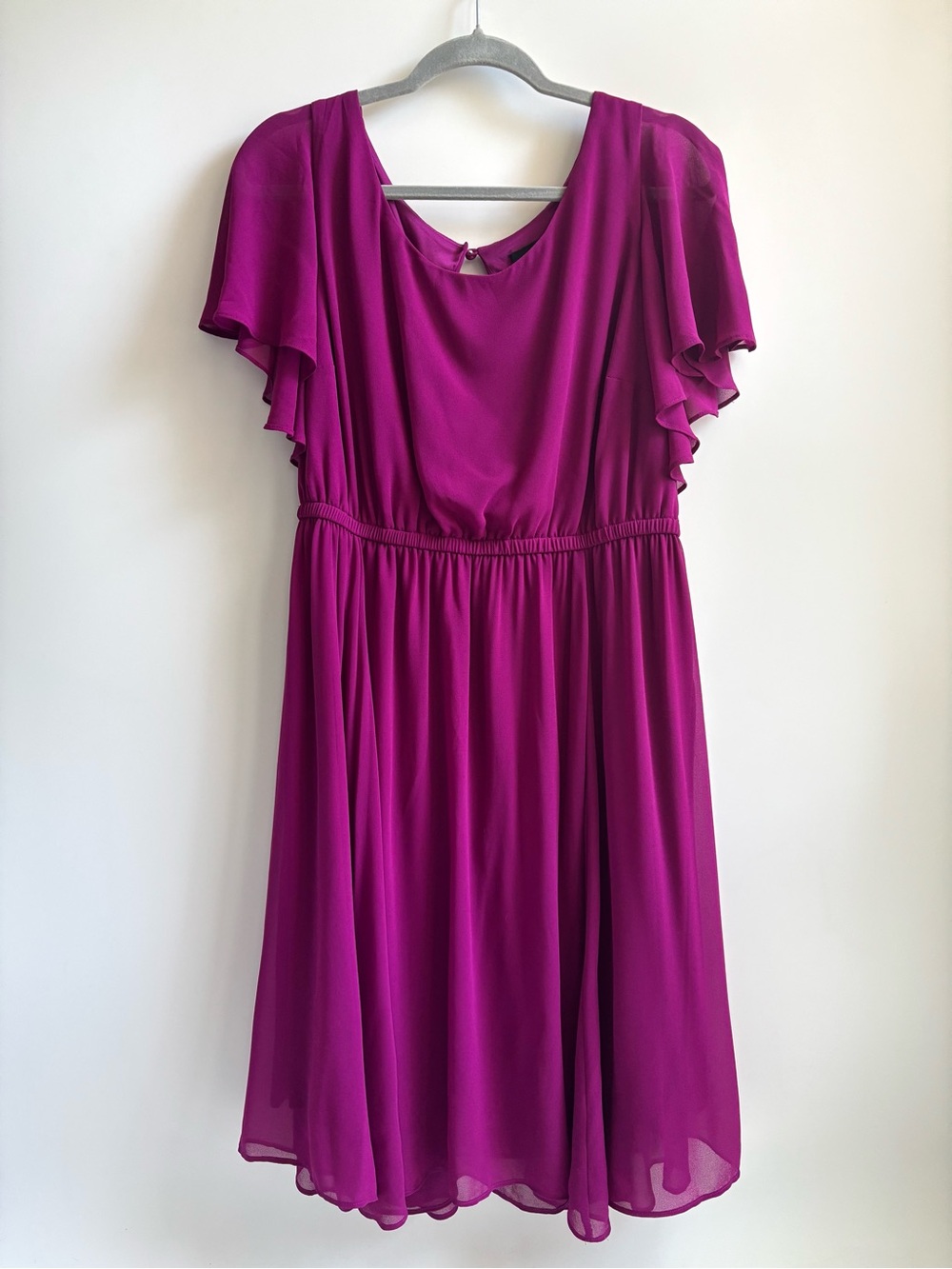 Torrid Chiffon Shortsleeves Skater Dress Purple Fuchsia Midi Dress Size 1